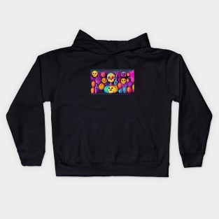 Digital Art of Skeleton Sitting on Top of Pumpkin Kids Hoodie